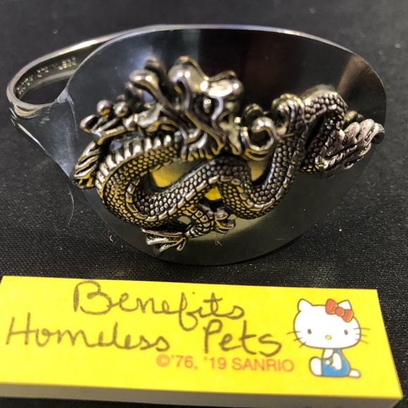 DRAGON STAINLESS STEEL BRACELET handmade from a spoon - Picture 2 of 4